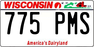 WI license plate 775PMS