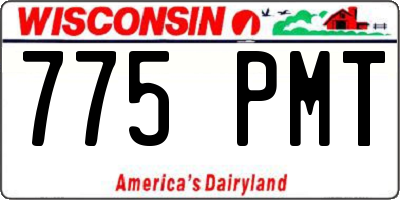WI license plate 775PMT