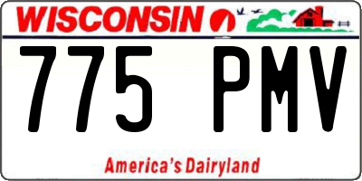 WI license plate 775PMV