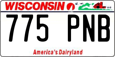WI license plate 775PNB
