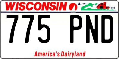 WI license plate 775PND