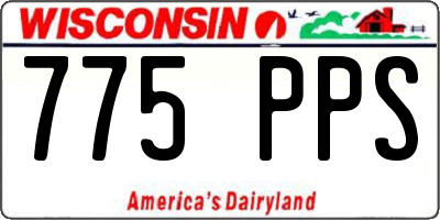 WI license plate 775PPS
