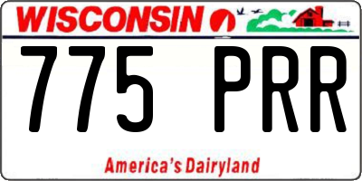 WI license plate 775PRR