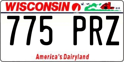 WI license plate 775PRZ