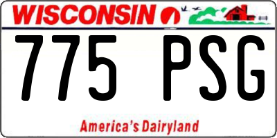 WI license plate 775PSG