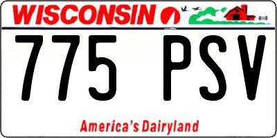 WI license plate 775PSV