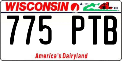 WI license plate 775PTB