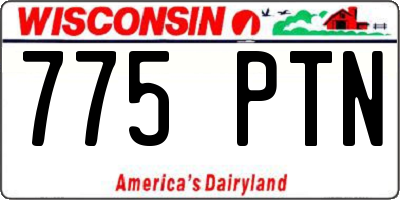 WI license plate 775PTN