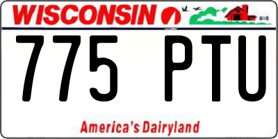 WI license plate 775PTU