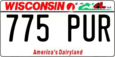 WI license plate 775PUR
