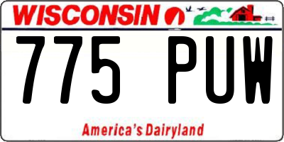 WI license plate 775PUW