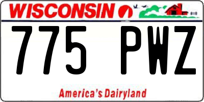 WI license plate 775PWZ
