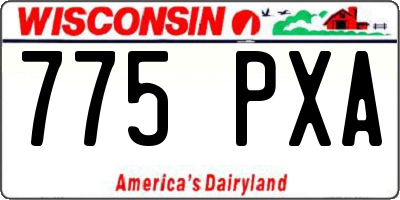 WI license plate 775PXA