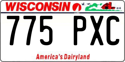 WI license plate 775PXC