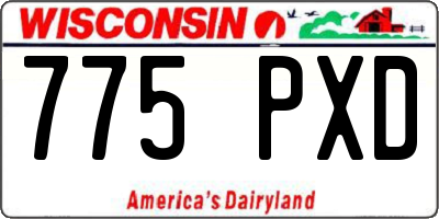 WI license plate 775PXD