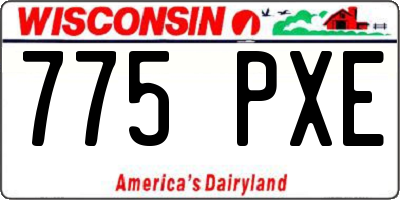 WI license plate 775PXE