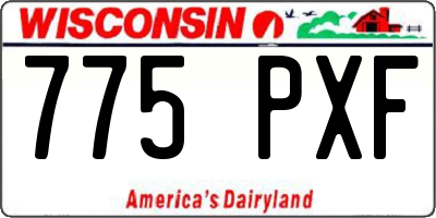 WI license plate 775PXF