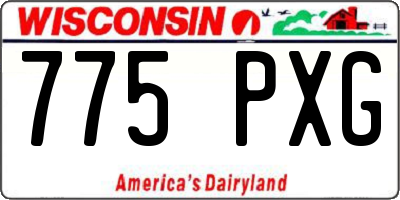WI license plate 775PXG