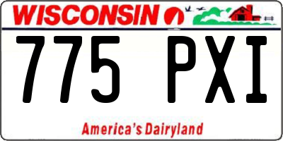 WI license plate 775PXI