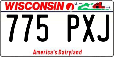 WI license plate 775PXJ