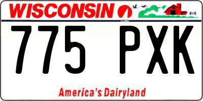 WI license plate 775PXK