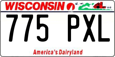 WI license plate 775PXL