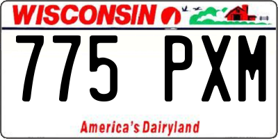 WI license plate 775PXM