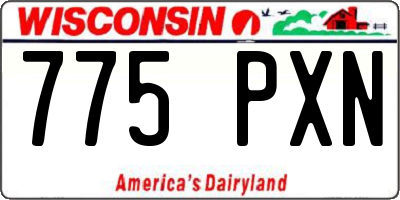 WI license plate 775PXN