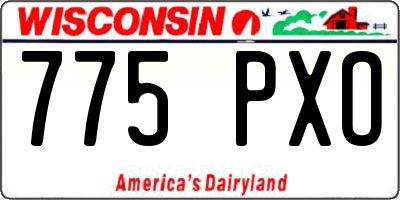 WI license plate 775PXO