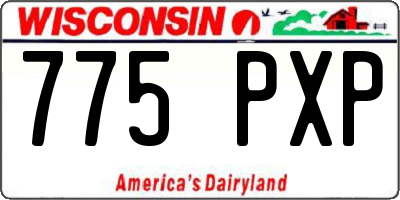 WI license plate 775PXP