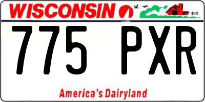 WI license plate 775PXR