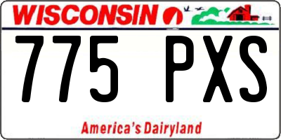 WI license plate 775PXS