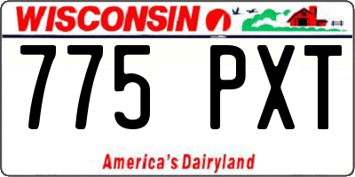 WI license plate 775PXT