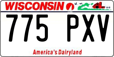 WI license plate 775PXV