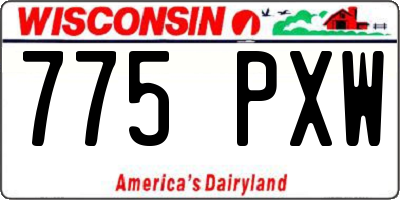 WI license plate 775PXW