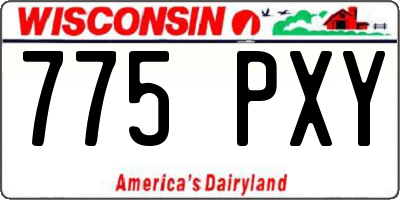 WI license plate 775PXY