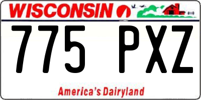 WI license plate 775PXZ