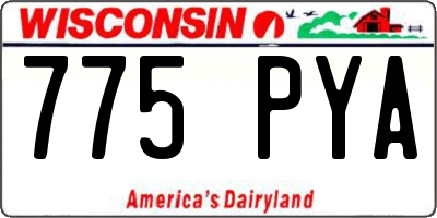 WI license plate 775PYA