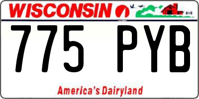 WI license plate 775PYB