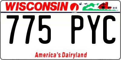 WI license plate 775PYC