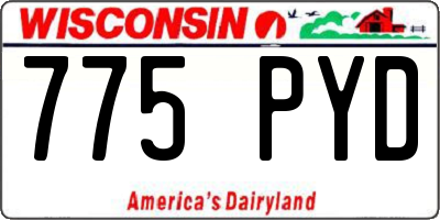 WI license plate 775PYD