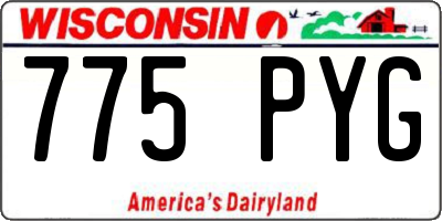 WI license plate 775PYG