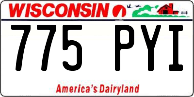 WI license plate 775PYI