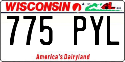 WI license plate 775PYL