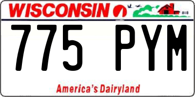 WI license plate 775PYM