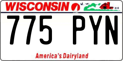 WI license plate 775PYN