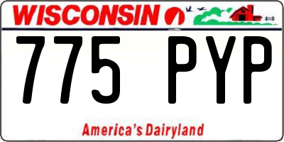 WI license plate 775PYP