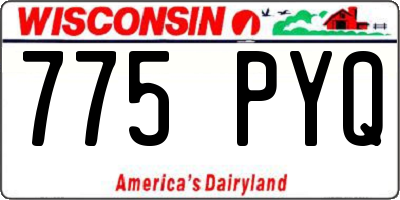 WI license plate 775PYQ