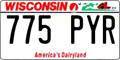 WI license plate 775PYR