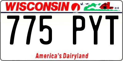WI license plate 775PYT
